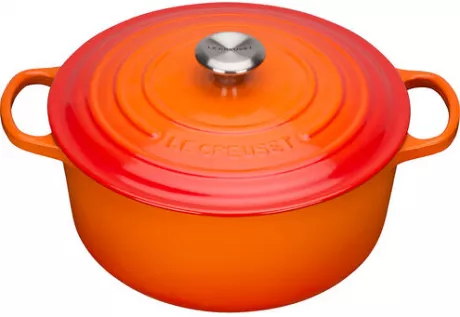 Le Creuset SIGNATURE Bräter, rund, Ofenrot, 26 cm | GALERIA