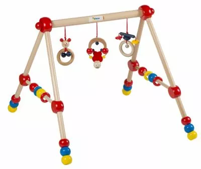 Holz Spieltrapez Spielbogen für Babys Figuren Rasseln Kugeln Höhenverstellbar Spielbögen, bieco