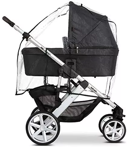 ABC Design Universal Regenschutz – für Kinderwagen mit Babywanne &amp; Sportsitz – Schadstofffrei – Farbe: transparent