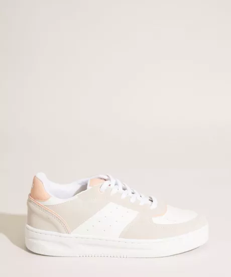 Tênis Feminino Casual com Recortes Ace Branco