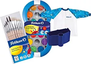 Pelikan Space + 735 SP/12 Deck Paint Box with 12 Colours and 1 Tube of Opaque White / Starter Set (Blue with Space Water Cup and Brush Set): Amazon.de: Toys & Games