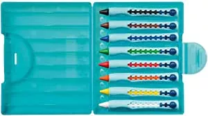 Pelikan 2056076 W2/8 Wax Pens with Sliding Sleeve in Plastic Case Pack of 8 Assorted Colours: Amazon.de: Toys & Games