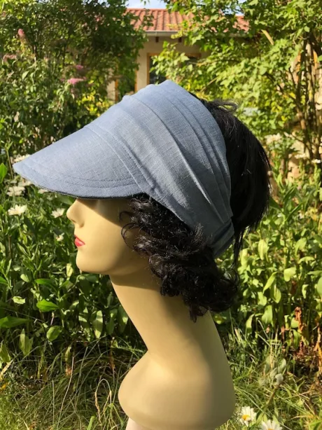 Haarband mit Schirm Kopftuch mit Schild Leinen hellblau - Etsy