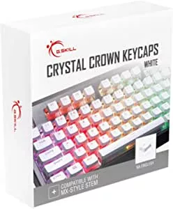Amazon.com: G.SKILL Crystal Crown Keycaps - Keycap Set with Transparent Layer for Mechanical Keyboards, Full 104 Key, Standard ANSI 104 English (US) Layout - White : Electronics