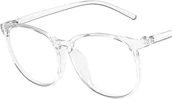 geneic Anti-blue light glasses block filter round computer glasses men women super lightweight frame glasses pink clear glasses, White : Amazon.de: Clothing