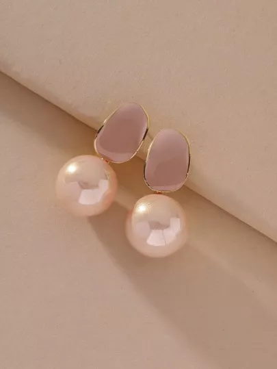 Faux Pearl Decor Brincos | SHEIN Brasil