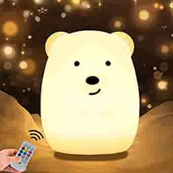 Großes Bear Nachtlicht nachttischlampe kinder nachtlicht baby Silikon Nachtlicht Schlaflicht Kinderzimmerlampe Tragbare mit Fernbedienung/Touch Steuerung einstellbare Helligkeit Nachtlicht : Amazon.de: Beleuchtung