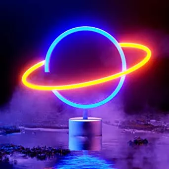 HOSYMO Planet Neon Sign, LED Neon Light Sign with Stand, Battery or USB Powered, Saturn Neon Sign Light Decoration for Party, Bar, Bedroom, Christmas : Amazon.de: Lighting