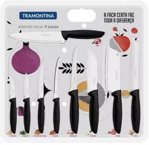 Jogo de Facas 9 Peças Tramontina Plenus 23498048 Preto | Amazon.com.br