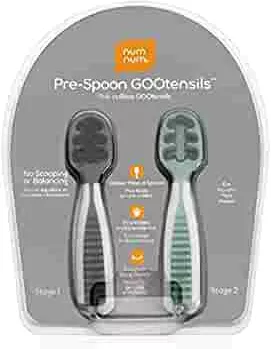 NumNum Baby Learning Spoons, Set of 2, Silicone Spoons, Phase 1+2, Best Baby Spoon Recommended by BLW Experts (Baby Led Weaning), Grey/Green Baby Spoon : Amazon.de: Baby Products