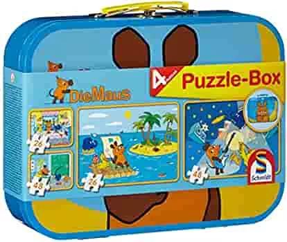 Schmidt Spiele 55597 broadcast mouse, puzzle box in a metal case, 2x26 2x48 pieces children's jigsaw, colorful: Amazon.de: Toys