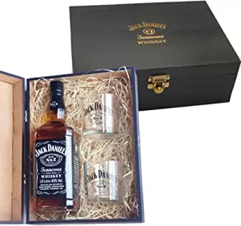 Kit Whisky Jack Daniels 1 Litro + 2 Copos De Vidro + Caixa MDF | Amazon.com.br