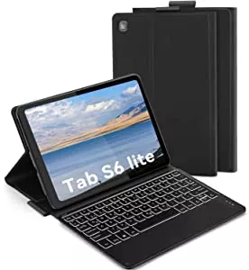 Keyboard Case Illuminated for Samsung Galaxy Tab S6 Lite 10.4 Inch 2020 /2022, QWERTZ DE Layout, Bluetooth Keyboard, Removable, Protective Case for Samsung Tablet S6. Lite, black: Amazon.de: Computer & Accessories