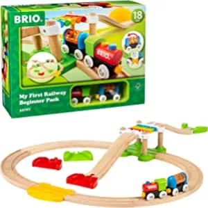 BRIO World 33727 My First BRIO Train Game Set, Train with Wagon Rails & Suspension Bridge for Toddlers, Colourful Brio Starter Set, Recommended for 18 Months+: Amazon.de: Toys