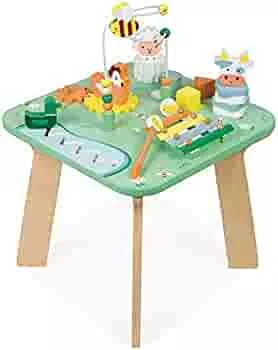 Janod - Jolie Prairie activity table - wooden play table with 7 activities - multi-activity wooden table with animal motifs - motor skills development and musical early education - from 12 months, J05327: Amazon.de: Toys