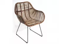 Armlehnstuhl Retro Rattan braun - Heim & Bad