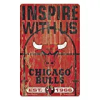 Wincraft NBA Schild aus Holz Chicago Bulls Slogan Holzschild Wood Shield