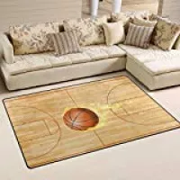 Yibaihe, leicht, Bedruckt mit Deko-Teppich, Teppich, modern, Basketball-Ball wasserabweisend stoßfest. Für Wohn- und Schlafzimmer 80 x 51 cm (31 x 20), 100% Polyester, Multi, 79 x 51 cm (31 x20 in)