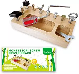 Montessori Toy for 3 4 5 Years, Montessori Screwdriver Board, Wooden Toy, Fine Motor Skills Toy, Sensory Toy for Toddlers, Preschool Lesson Toy for Toddlers Travel: Amazon.de: Toys
