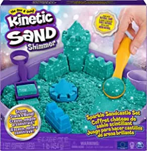 Kinetic Sand Shimmer Sandbox Set - with 454 g Shimmering Petrol, Play Tray and Accessories for Creative Indoor Sand Game, from 3 Years: Amazon.de: Toys