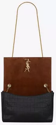 KATE MEDIUM REVERSIBLE CHAIN BAG IN SUEDE AND CROCODILE-EMBOSSED LEATHER | Saint Laurent | YSL.com