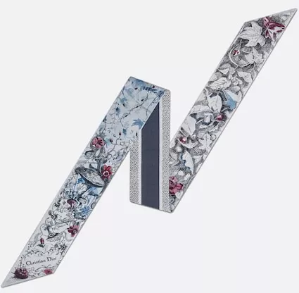 Dior Jardin Magique Mitzah Scarf Blue Multicolor Silk Twill | DIOR