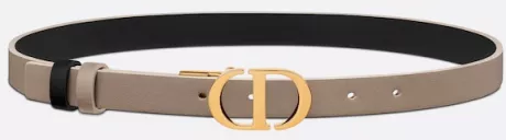 30 Montaigne Reversible Belt Hazelnut and Black Smooth Calfskin, 20 MM | DIOR