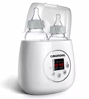 Grundig 3-in-1 Baby Bottle Warmer, Anti-Stomach Pain, Automatic for 2 Bottles, Baby Food Warmer with Travel Steriliser for Baby Bottles, Jar Warmer : Amazon.de: Baby Products