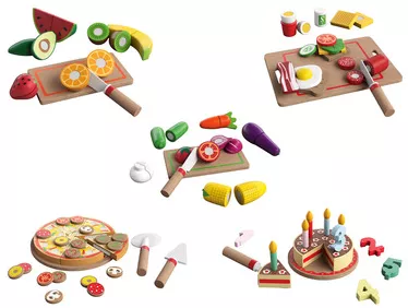 Playtive Holz Lebensmittel-Sets, aus Echtholz | LIDL