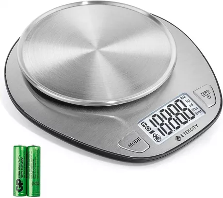 Etekcity 5kg digital kitchen scale, high precision up to 1g (5 kg maximum), tare function, stainless steel with large LCD display. : Amazon.de: Home & Kitchen