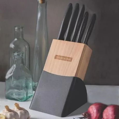 Conjunto de facas tramontina plenus em inox e polipropileno com suporte 6 peças - TRAMONTINA CUTELARIA - Jogo de Facas / Cepos - Magazine Luiza