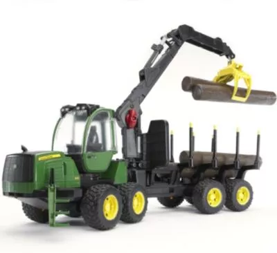 BRUDER 02133 John Deere 1210E Rückezug m. 4 Baumstämmen, John Deere | myToys