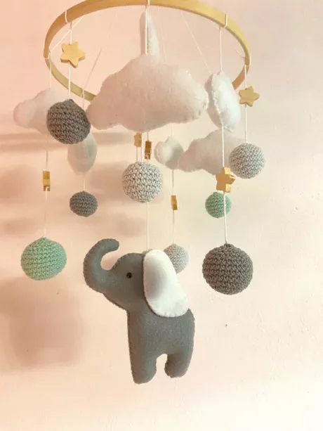 Baby Mobile Elefant Mint - Etsy.de