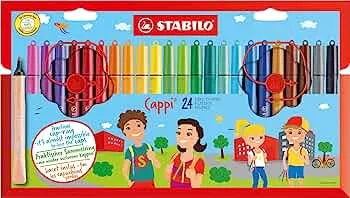 Filzstift mit Kappenring - STABILO Cappi - 24er Pack