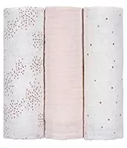 LÄSSIG Baby Spucktuch Pucktuch Mullwindeln Musselintuch 3er Set Baumwolle 85 x 85 cm/Swaddle & Burp Blanket L About Friends Chinchilla, rosa : Amazon.de: Baby