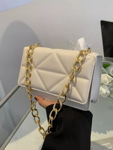 Bolsa quadrada Mini Geométrico Em relevo Cadeia Aba | SHEIN Brasil