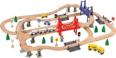 Holzeisenbahn-Spielset, 84-tlg., myToys ORIGINALS | myToys