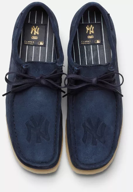 Kith & Clarks for New York Yankees Wallabee - Dark Blue Suede