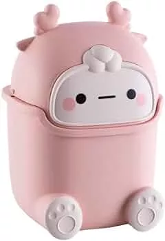 5L Tischmülleimer mit Deckel Schwingdeckel Papierkorb Kinder Mülleimer Klein für Kinderzimmer Niedlicher Kosmetikeimer Kinder Karikatur Abfalleimer Rosa : Amazon.de: Baby