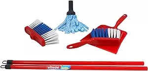 Theo Klein 6706 Vileda Wischmop Set | Mit Wischmop, Besen und Kehrset | Im beliebten Vileda-Design | Spielzeug für Kinder