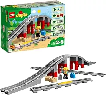 LEGO 10872 DUPLO Eisenbahnbrücke und Schienen-Set, Kinderspielzeug mit Signalstein, Spielzeugeisenbahn für Mädchen und Jungen ab 2 Jahren: Amazon.de: Spielzeug