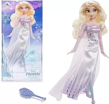 Disney Store Offizielle Puppe von ELSA, der Schneekönigin, für Kinder, Die Eiskönigin 2, 29 cm, vollbewegliche Puppe mit silberfarbener ausgearbeiteter Haarbürste, geeignet ab 3 Jahren: Amazon.de: Spielzeug