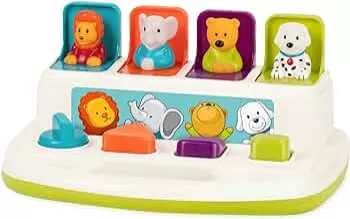 Battat – Pop-Up Pals – Pop-up-Spielzeug mit Tieren und Farben – für Kinder ab 18 Monaten, mehrfarbig, 27,31 x 18,75 x 13,03 cm: Amazon.de: Spielzeug