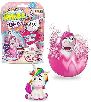 Craze INKEE Unicorn | Badebombe Kinder mit Überraschung, Badekugel 100g mit Einhornfiguren, Pop-Corn Duft: Amazon.de: Spielzeug