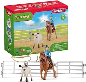 schleich 42577 Team Roping mit Cowgirl, für Kinder ab 3+ Jahren, FARM WORLD - Spielset: Amazon.de: Spielzeug