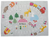 Kinderteppich "Eisenbahn" von HANS NATUR, Maße 135 x 100 x 1,5 cm