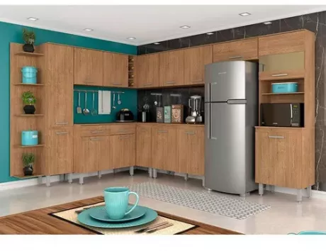 Cozinha 10 Peças Kiara Carvalho Americano | 2,34cm & 3,17cm Larg X 2,00 cm Alt