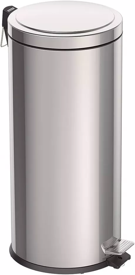 Tramontina Brazil 94538130 Lixeira com Pedal e Acabamento Polido e Balde Interno Removível, 30 L, Prata | Amazon.com.br