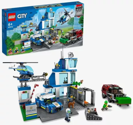 LEGO 60316 CITY POLICE STATION WITH VAN, GARBAGE TRUCK & HELICOPTER - Blockspielzeug - mehrfarben/blau - Zalando.de