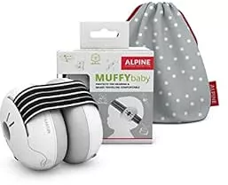 Alpine Muffy Baby - Gehörschutz für Babys bis 36 Monate - 23dB - Baby Lärmschutz Kopfhörer verhindert Gehörschäden und verbessert den Schlaf unterwegs - Verstellbares Kopfband - Schwarz : Amazon.de: Baby